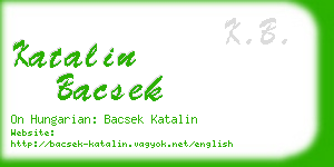 katalin bacsek business card